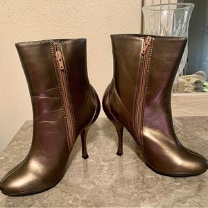3 in Metallic Bronze Ankle Boots